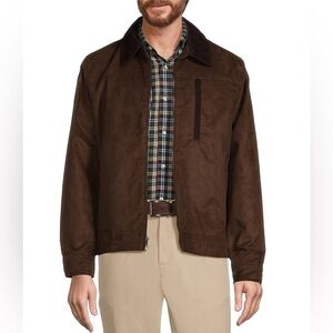 Roundtree & Yorke Faux Microsuede & Corduroy Collar Jacket Sz XLT